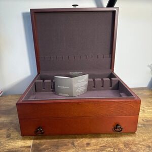 Reed & Barton Wooden Flatware Chest Tarnish Resistant Silverware Storage Box New